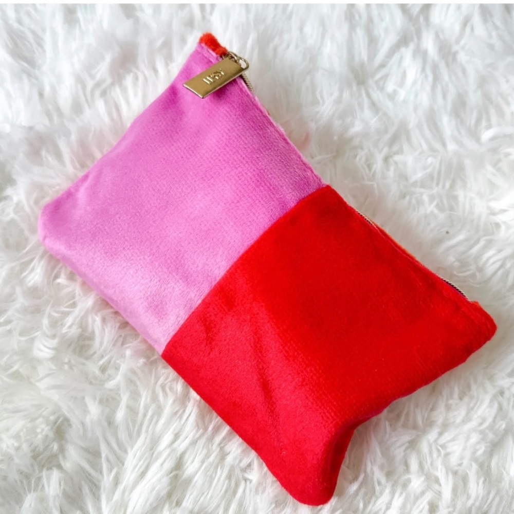 Ipsy Pink & Red Velvet Glam Cosmetic Bag